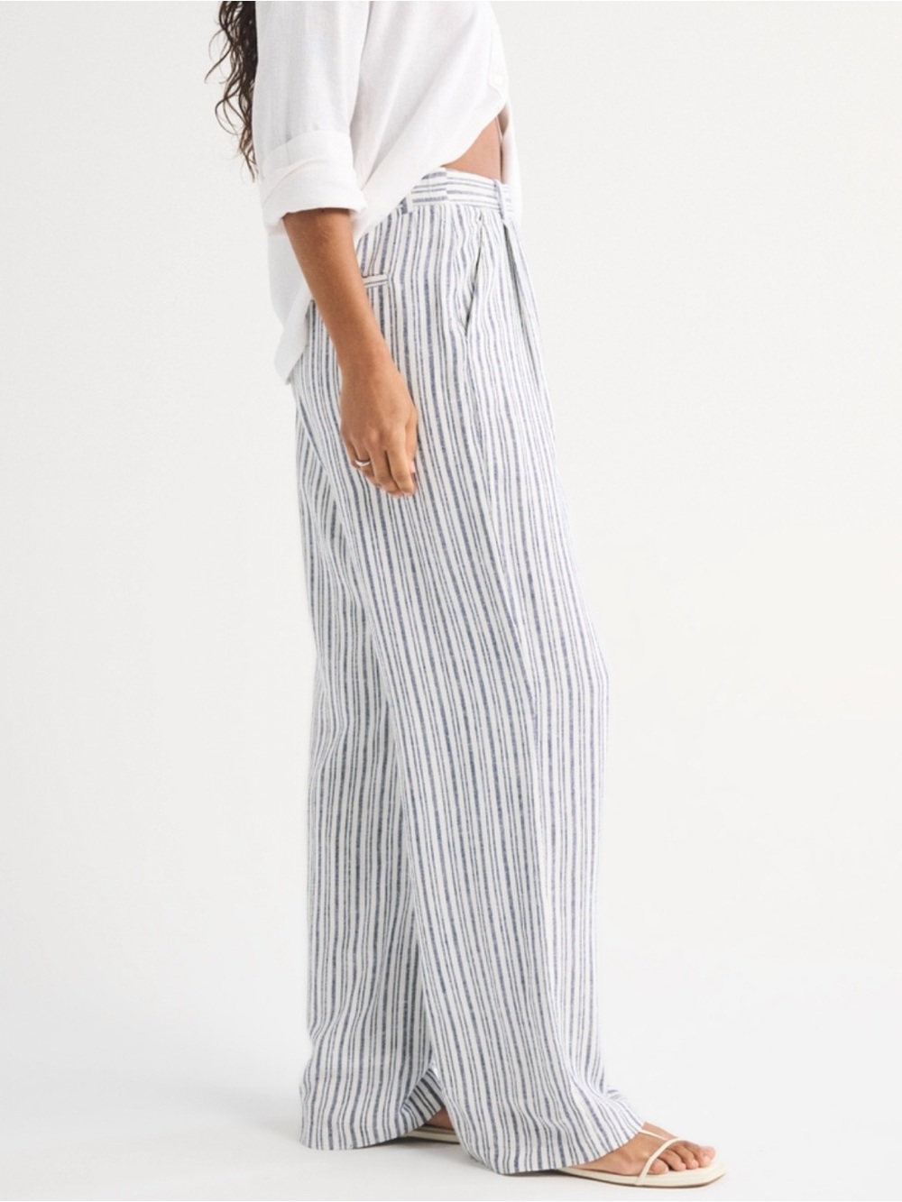NWOT Abercrombie & Fitch Sloan Wide Leg Linen Pants - Picture 4 of 9